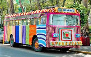 Yarn-Bombed Bus! -- Image pinched from the Telegraph for illustrative purposes - no copyright infringement meant!